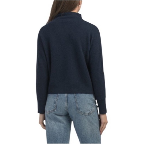 TAHARI 100% Cashmere Sweater Elegant Mock Neck Varying Knits/Textures Sz Med - Picture 9 of 9